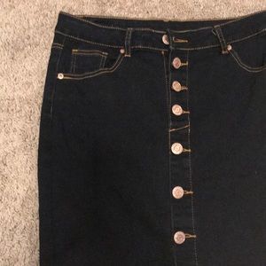 Black Button down jean skirt